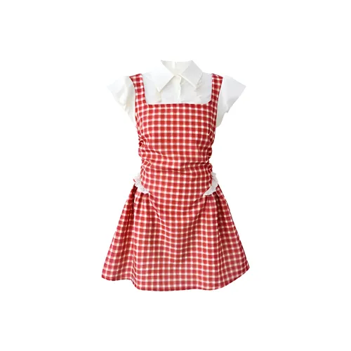 PLAY BUSH Короткий рукав Платье Женское Красное