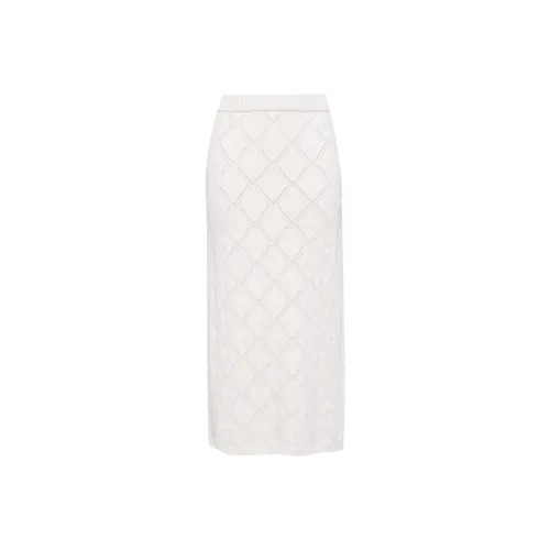 ELIE SAAB KNIT Длинная Юбка Женская Розовая Белая