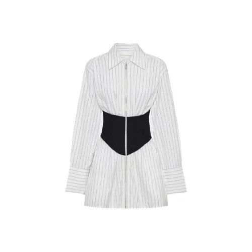DION LEE Белое Женское Длинное Платье с Рукавами