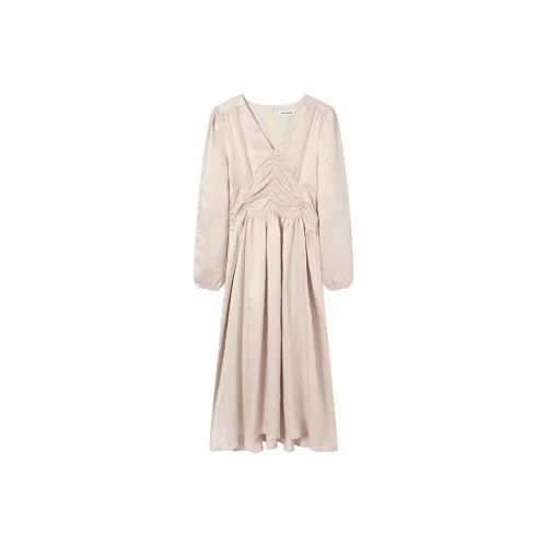 NINA RAISE Длинное платье с длинными рукавами женское абрикосового цвета
