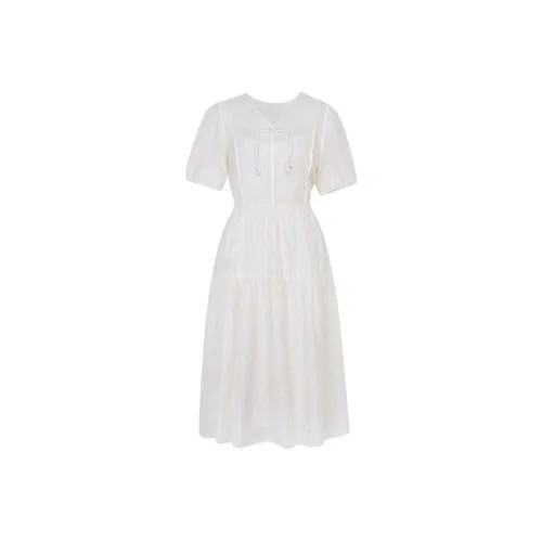 XG Короткий рукав Платье Женское Белое