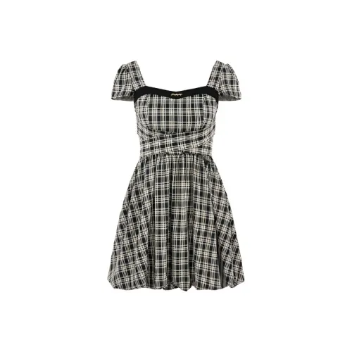 XIAOJUCHUANLI Короткий рукав платье женское черное