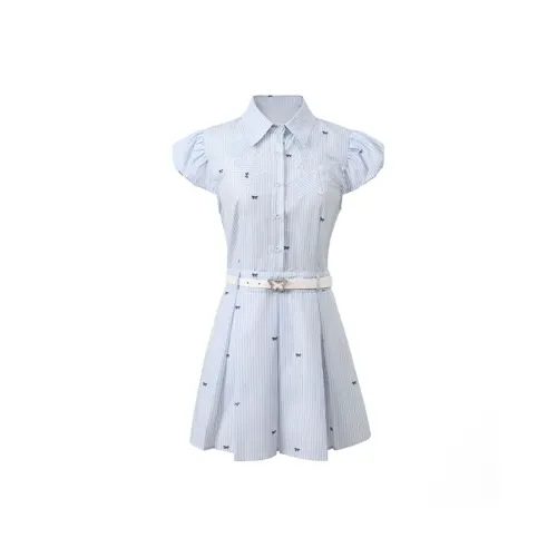 ZUKIZUKI Короткий рукав Платье Женское Синее