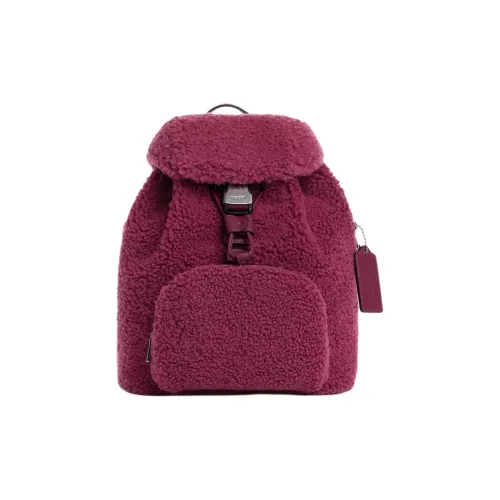 COACH Pace Shearling Backpack Small Women's Silver Pink COACH Pace Овчина Рюкзак Маленький Женские Серебристый и Розовый