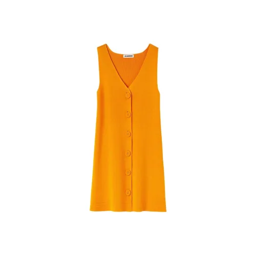 JIL SANDER Желтые Женские Платья без рукавов