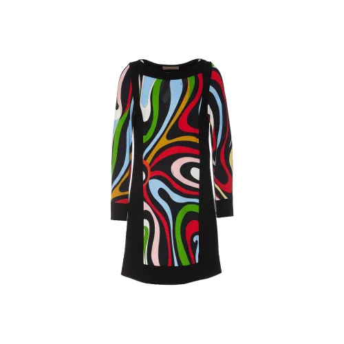 EMILIO PUCCI Длинное платье с длинными рукавами женское черное