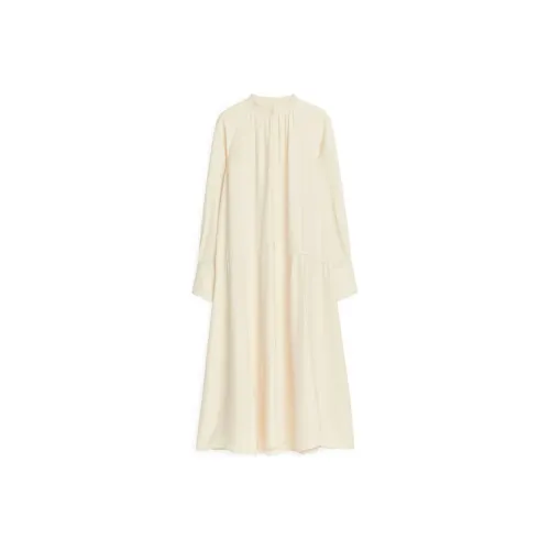 ARKET Длинное платье с длинными рукавами женское экрю