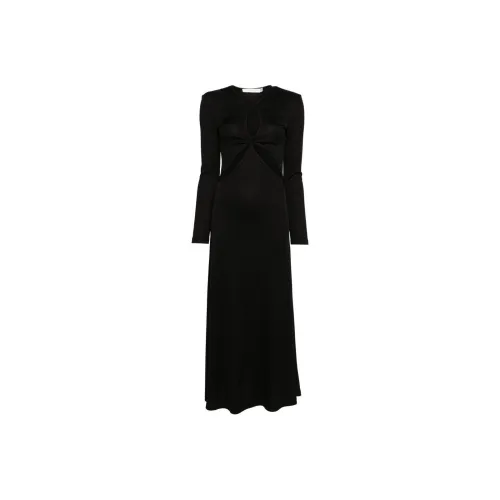 Christopher Esber FW24 Длинное платье с длинным рукавом женское черное