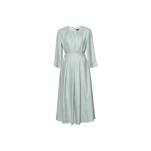 ROEYSHOUSE Длинное платье с длинными рукавами женское светло-зеленое