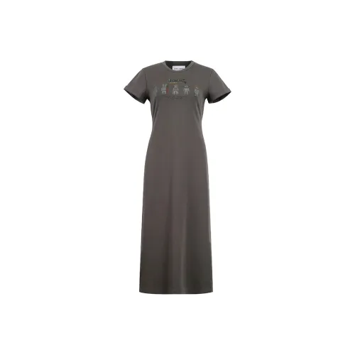 Valeria Obbaco Короткий рукав Платье Женское Серое