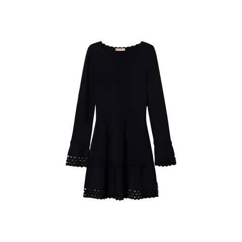 TWINSET Milano SS25 Длинное Платье с Рукавами Женское Черное