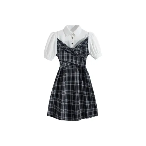 STARFEI Короткое платье с короткими рукавами женское