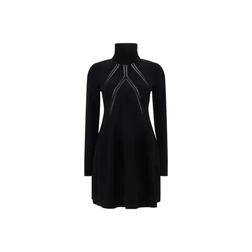 JIL SANDER Морской синий Женские Длинные Платья с Рукавами