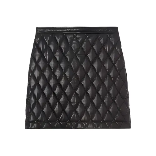 Burberry Кожаная короткая юбка женская черного цвета