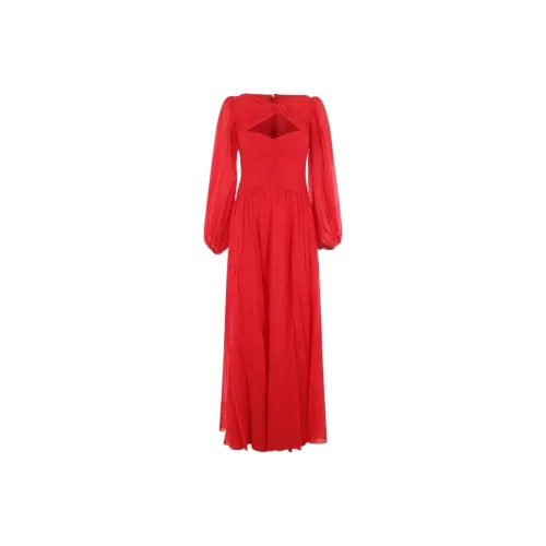 GIAMBATTISTA VALLI Длинное платье с длинным рукавом женское красное