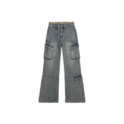 POPO.INFO Карго Брюки Женские Синие