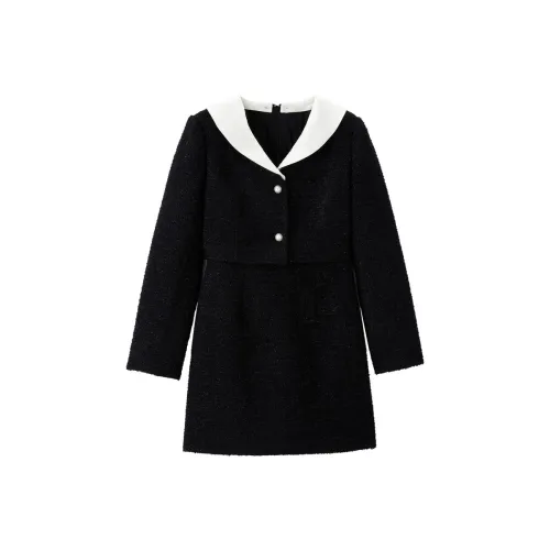 LEDIN Длинное платье с длинными рукавами женское вороний