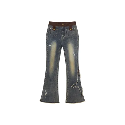 EPTISON WOMAN Джинсы Женские Вымытый Винтажный Синий