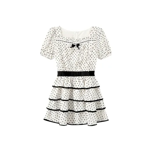 EIDOLON GRAIN Короткий рукав Платье Женское Белое