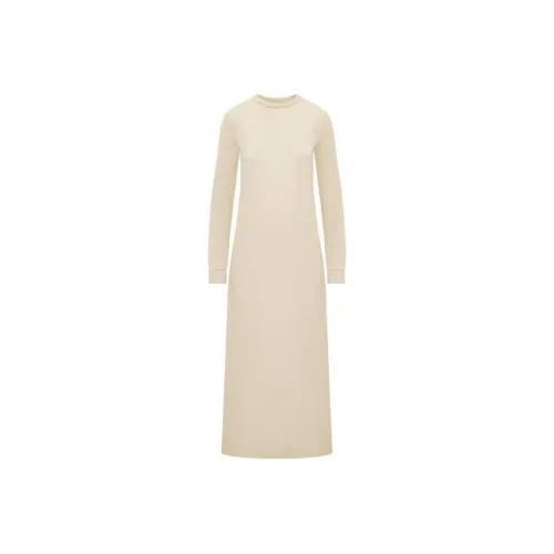 JIL SANDER Экрю Женские Длинные Платья с Рукавами