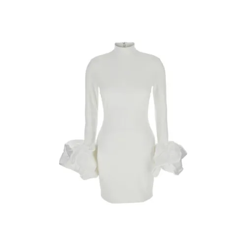 SOLACE LONDON Длинное платье с длинными рукавами женское белое