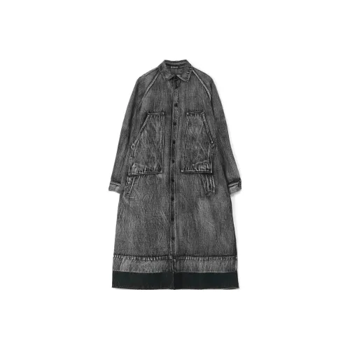 Yohji Yamamoto Черные Женские Длинные Платья с Длинными Рукавами