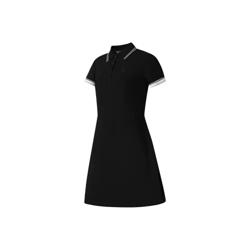 FILA GOLF серия Короткий рукав Платье Женское Темно-черное