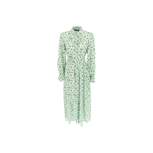 WEEKEND MaxMara Длинное платье с длинными рукавами женское зеленое