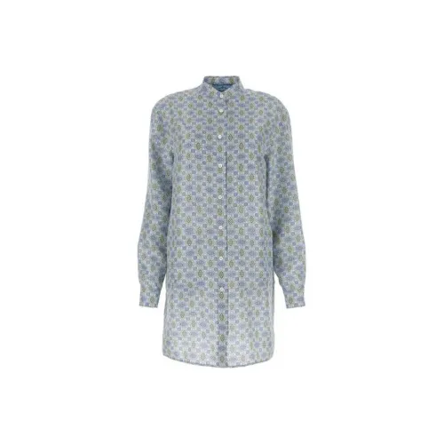 PRADA Светло-синий Женские Длинные Платья с Рукавами