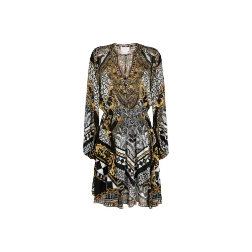 CAMILLA Длинное платье с длинными рукавами женское черное