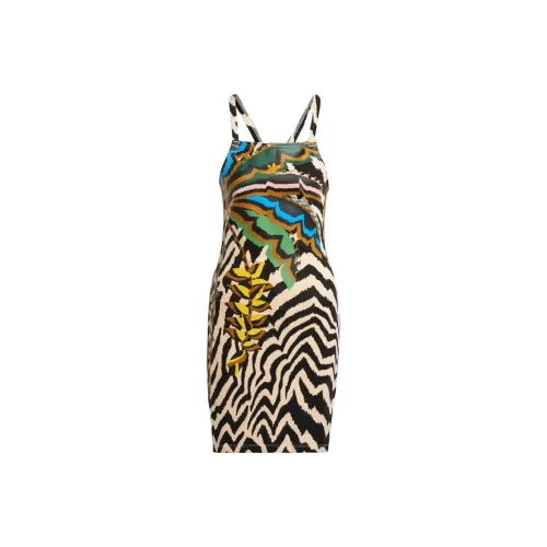 Adidas Originals X FARM RIO 3 Stripes Мини Платье Slip Платье Женское Кристальный Песочный