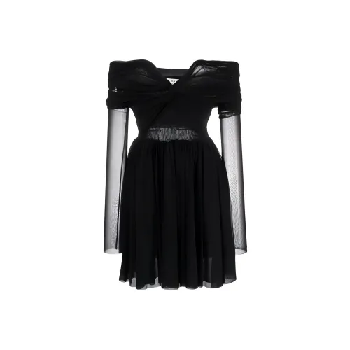 PHILOSOPHY DI LORENZO SERAFINI Черное Женское Длинное Платье с Рукавами