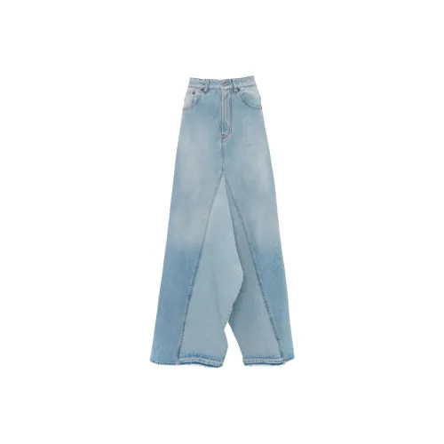 VICTORIA BECKHAM Деним Длинная Юбка Женская Синяя