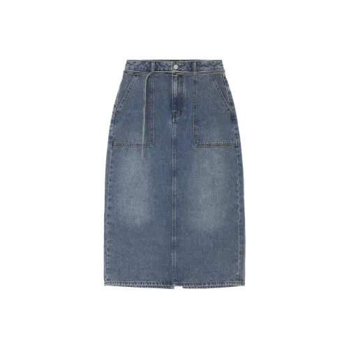 Lee Denim Длинная Юбка Женская Синяя