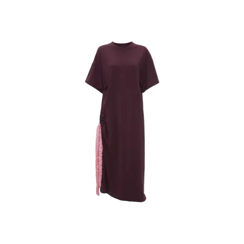 JW Anderson Фиолетовые Женские Короткие Платья с Рукавами