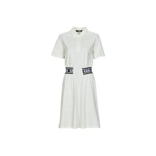 KARL LAGERFELD Короткое платье с короткими рукавами женское белое
