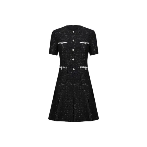 KARL LAGERFELD SS25 Короткий рукав Платье Женское Черное