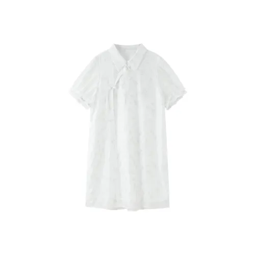 LEDIN Короткий рукав Платье Женское Многоцветное Узор