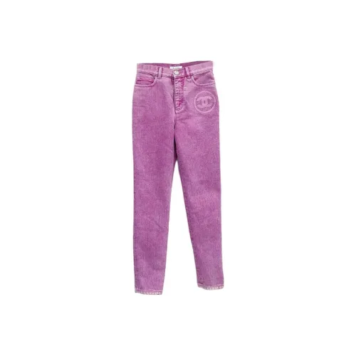 CHANEL Джинсы Женские Розово-фиолетовый
