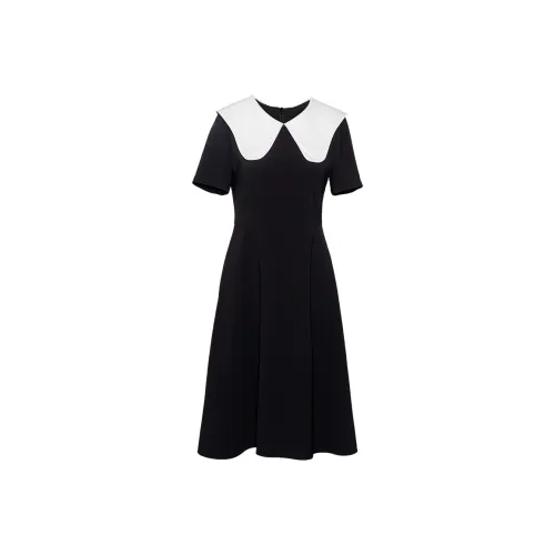 ROEYSHOUSE Короткое платье с короткими рукавами женское черное