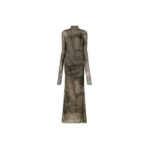 Blumarine Хаки Женские Длинные Платья с Рукавами