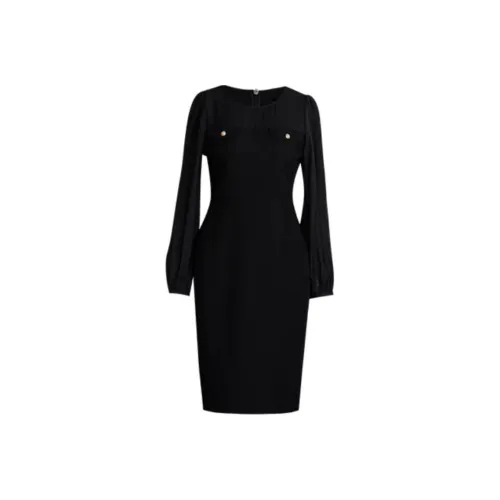 ROEYSHOUSE Длинное платье с длинными рукавами женское черное