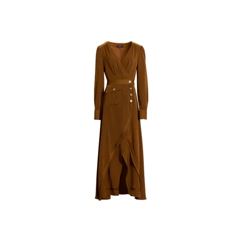 LIZZY Длинное платье с длинными рукавами женское карамельного цвета
