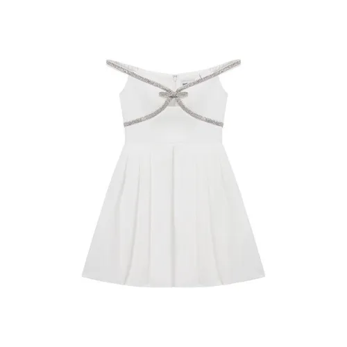 Self Portrait Без рукавов Платье Женское Чисто Белое