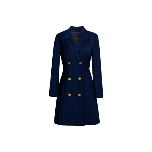 ROEYSHOUSE Длинное платье с длинными рукавами женское темно-синий