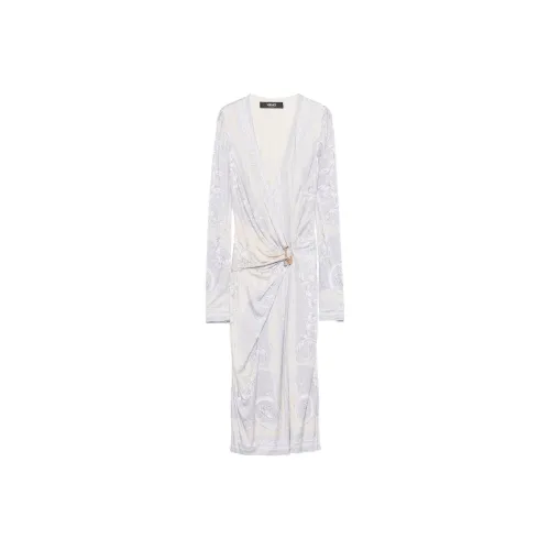 FANSIZHE SS25 Длинное Платье с Длинными Рукавами Женское Светлый Бежевый