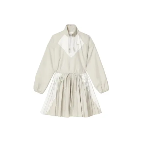 Платье с длинным рукавом от LACOSTE сотрудничество женское серый белый