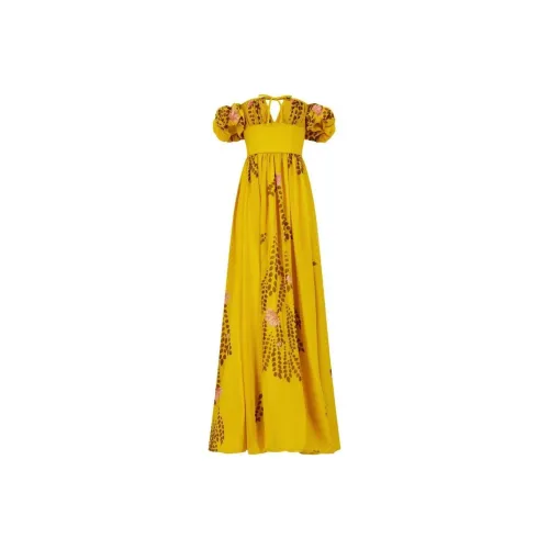 Giambattista Vall Желтые Женские Короткие Платья с Рукавами