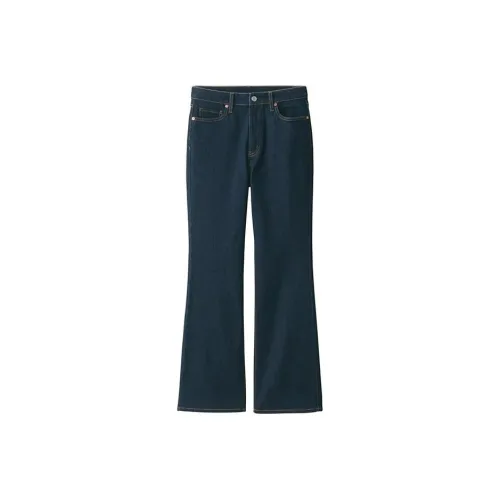 Muji Темно-синие Женские Джинсы