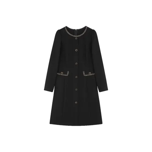 Mo Han Yi Mei Длинный рукав Платье Женское Черное